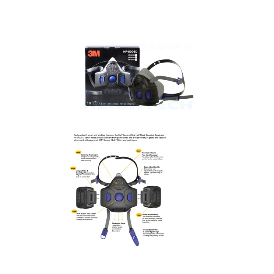 3M Secure Click Half Facepiece Reusable Respirator - Image 2