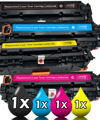 4 Pack HP 305X Toner Cartridges Compatible CE410X-CE412A 1BK,1C,1M,1Y