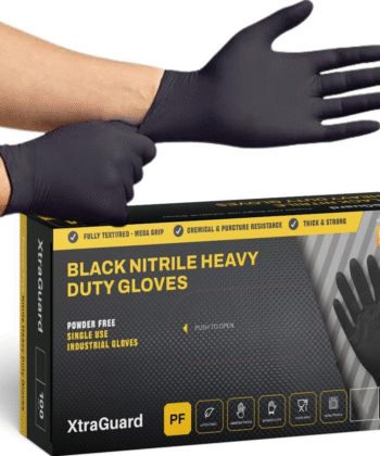 100pc XtraGuard Shield Right Nitrile Disposable Black Heavy Duty 6g