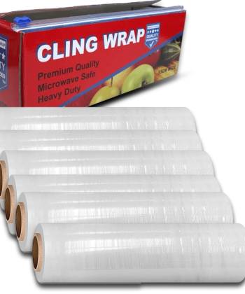 6 Rolls Heavy Duty Cling Food Wrap 33cm Wide