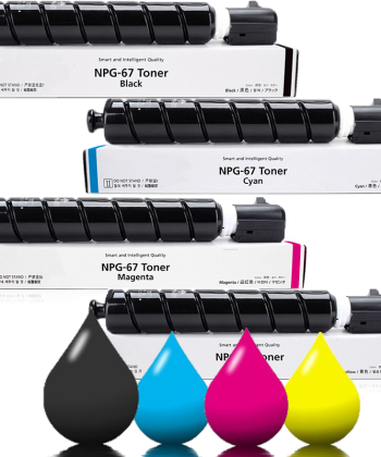 4 Pack Canon TG-67 Compatible Toner Set 1BK+1C+1M+1Y