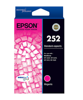 Genuine Epson 252 C13T252392 Magenta Ink Cartridge 300 Pages