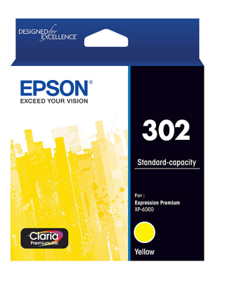 Epson 302 C13T01W492 Yellow Genuine Ink Cartridge 300 Prints