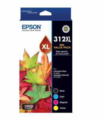 Epson 312XL Cyan Magenta Yellow Black Colour Pack - C13T183A92