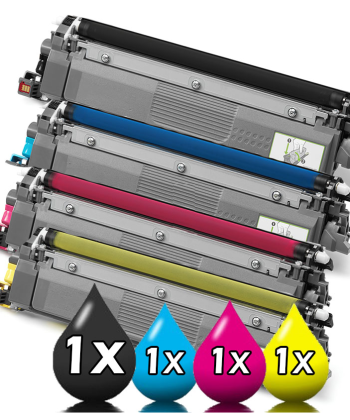 4 Pack Compatible Brother TN258XL Black Cyan Yellow Magenta Toner Cartridge 3,000 Prints