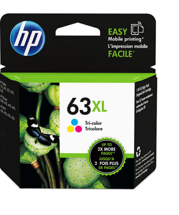 Genuine HP 63XL Tri Colour Ink F6U63AA - Yield  150 pages