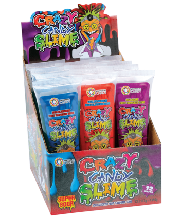 Crazy Candy Sour Slime Assorted - 12 Pieces