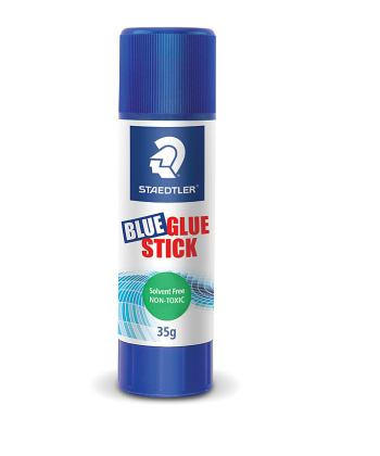 Staedtler Glue Sticks 35g Box Of 10 - Blue Glue dries to clear.