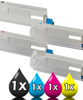 4 Pack OKI ES8473 Compatible Toner Set 45862833-45862836 1C,1M,1Y,1B
