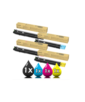 Genuine 4 Pack FujiFilm Apeos C2450S Toner Cartridge Value Pack [1BK, 1C, 1M, 1Y]