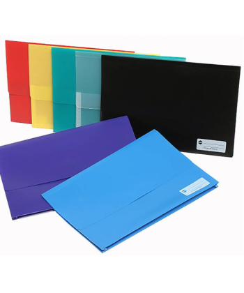 Marbig Slimpick Foolscap Document Wallet Blue/ Black / Buff / Green / Grey / Orange / Pink / Red / Yellow