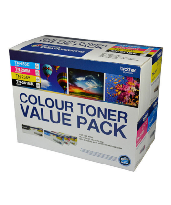 Genuine Brother TN25x Colour Value 4 Pack - TN251BK , TN255Y , TN255C , TN255M