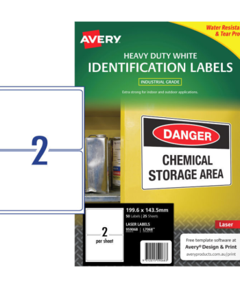 Avery Laser Label HD L7068 2 Labels Per Sheet - Pack Of 25