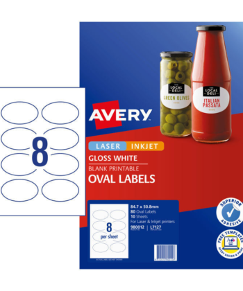 Avery Label Oval L7127 8 label Per Sheet - Pack Of 10
