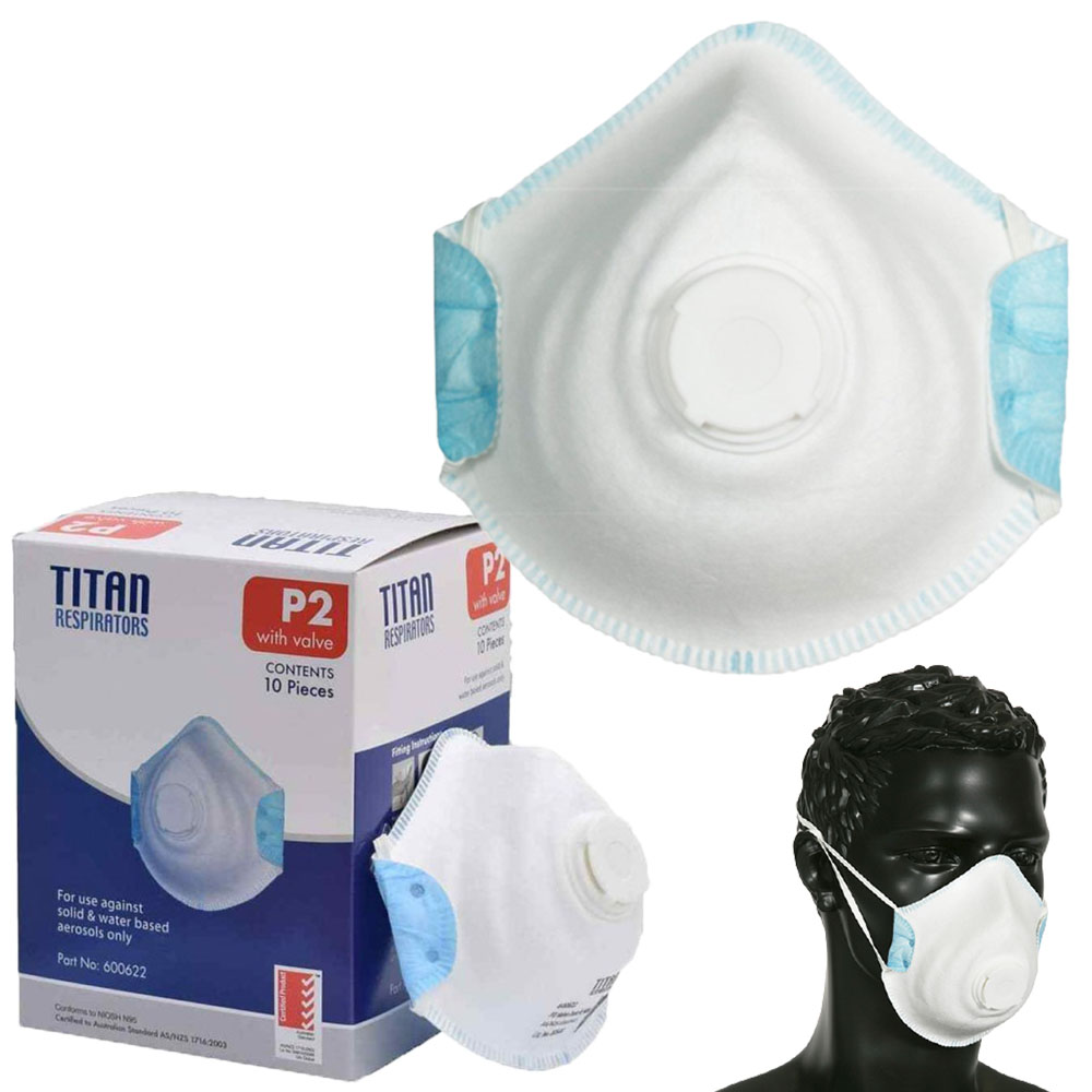 Box of 10 Ultra Health Titan P2 Valved Respirators